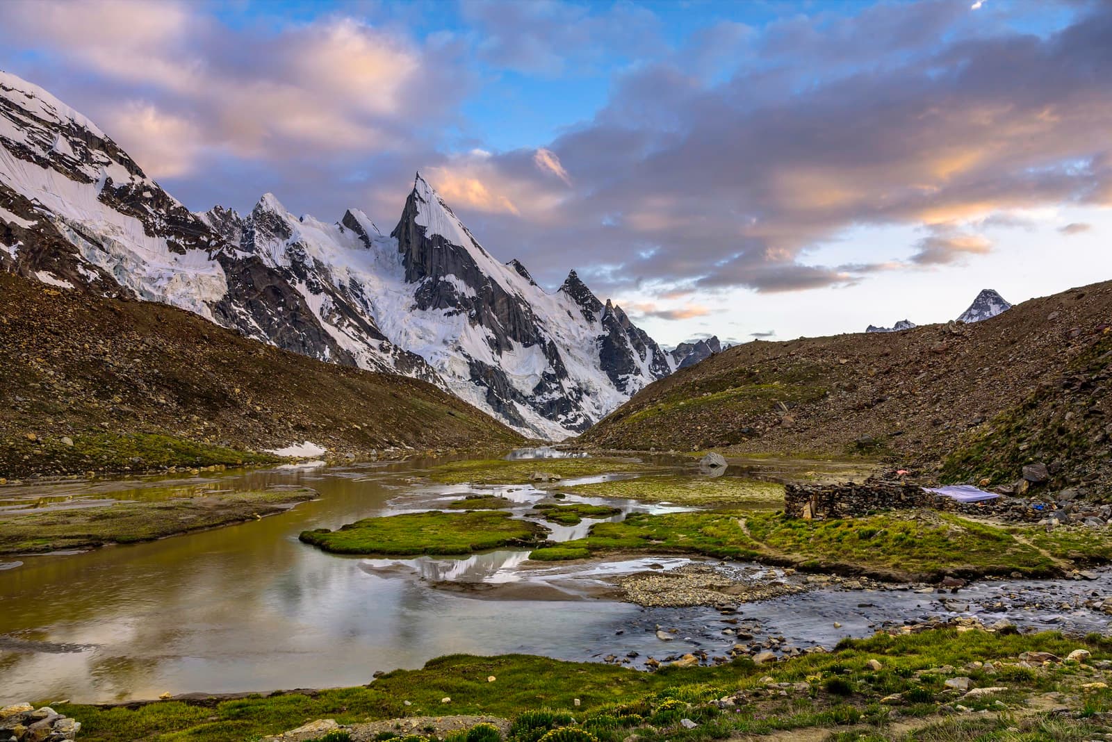 Laila Peak above a tarn in the Hushe valley
